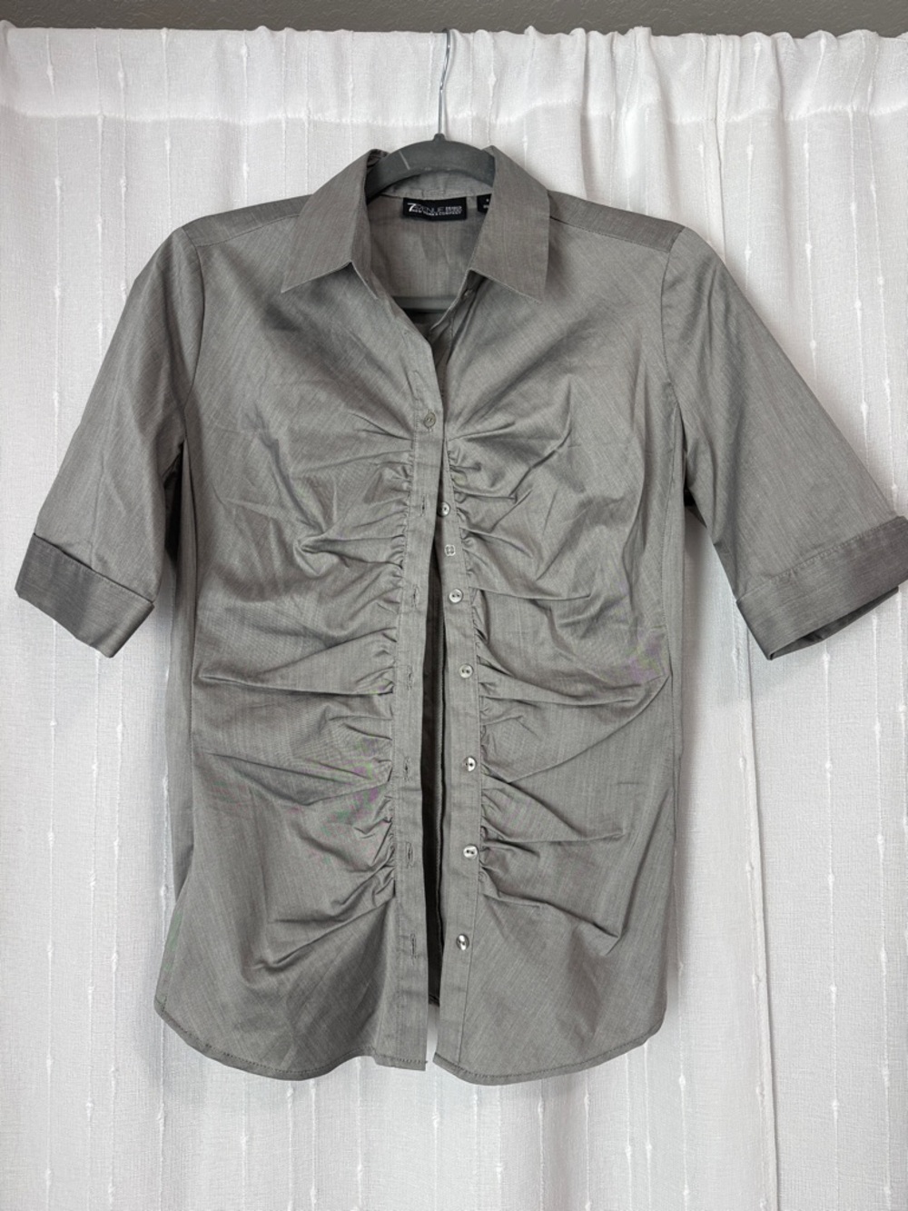 NY&Co Women’s Gray Button Down Blouse